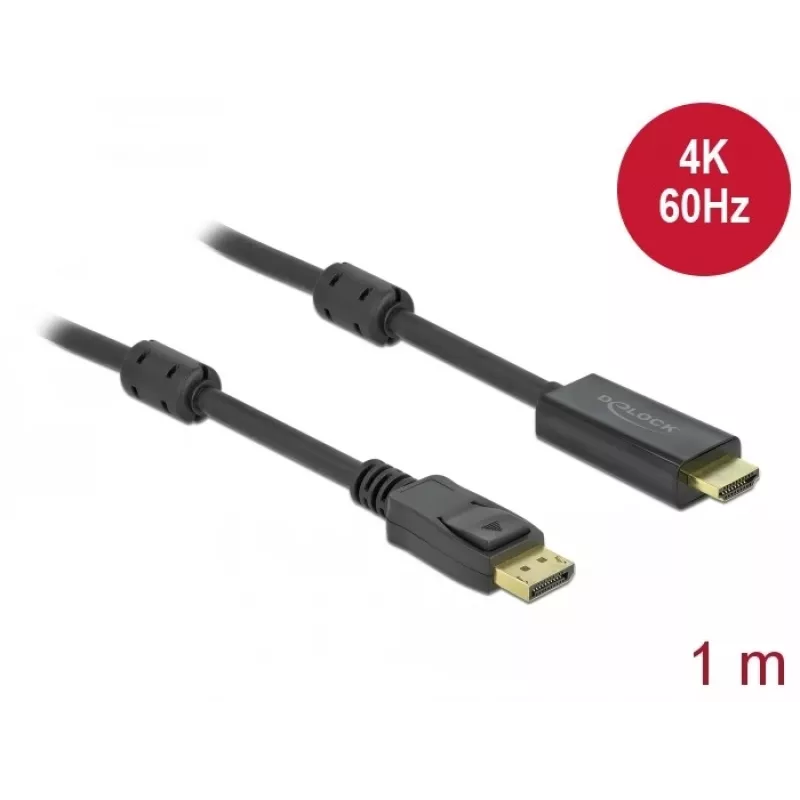 Kabel DeLOCK Aktywny DisplayPort 1.2 do HDMI 4K 60 Hz 1 m
