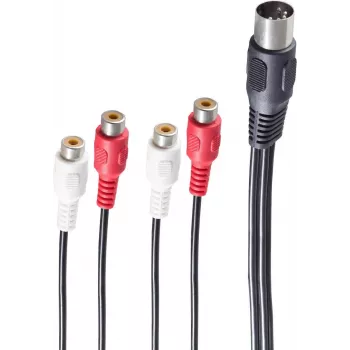 Kabel audio ShiverPeaks BS10231 0,2 m DIN (5-pin) 4 x RCA Czarny