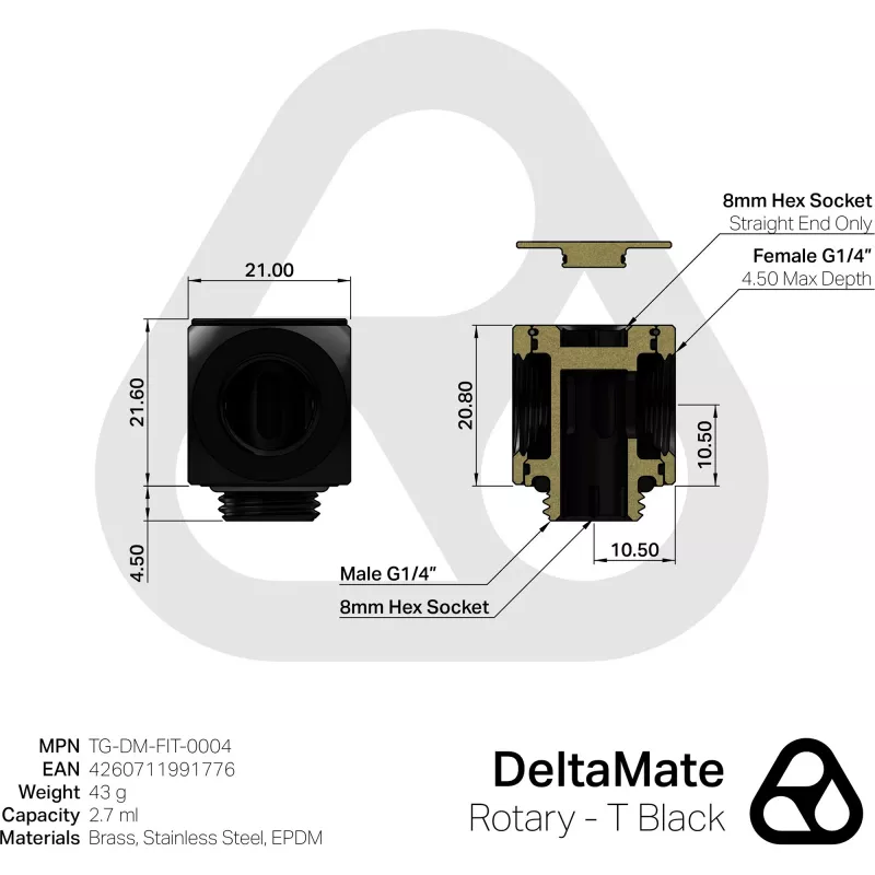 Thermal Grizzly DeltaMate Rotary - T czarny (TG-DM-FIT-0004)