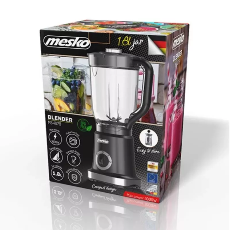 Blender stołowy Mesko MS 4079b, 1,8 L, 1000 W, czarny