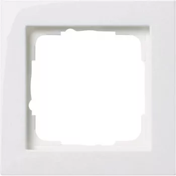 Płytka osłonowa przełącznika Gira E2 biały — termoplastyczna, bezśrubowa, 80,8×80,8×9,3 mm