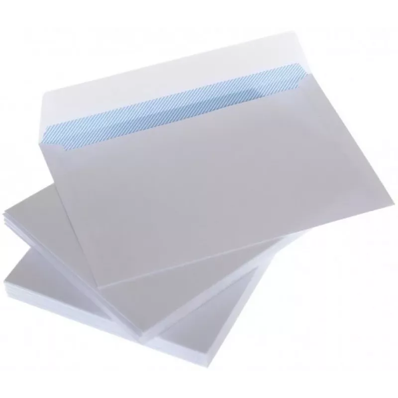 Koperty C65 białe ze wstążką i wewnętrzną prasą 114x229 mm x 50 szt.