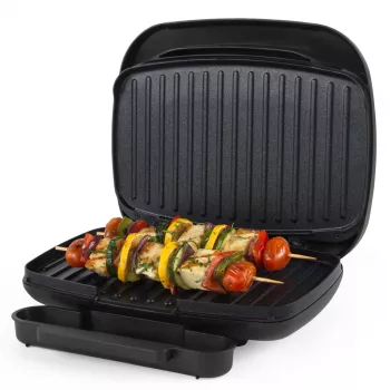 Grill elektryczny Petra PT4366MBLKVDE czarny z nieprzywierającą powierzchnią i regulacją temperatury