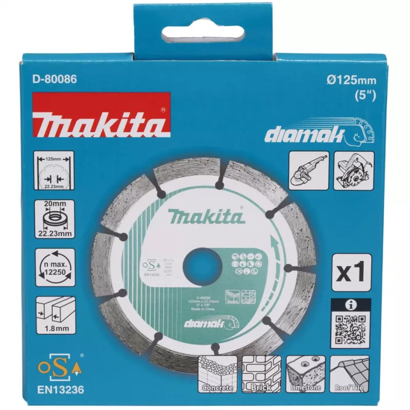 Tarcza diamentowa tnąca Makita D-80086 średnica 125 mm otwór 22,23 mm
