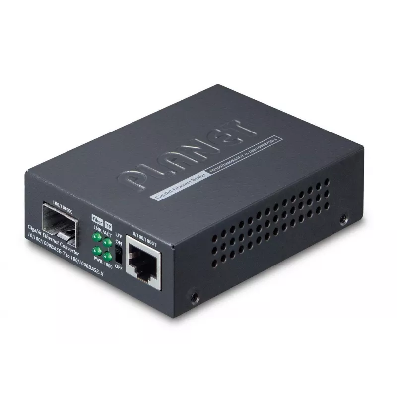 PLANET GT805A konwerter mediów sieciowych 1000 Mbit/s Wielomodowy Czarny