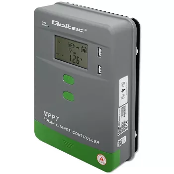 MPPT Solar Charge Controller QOLTEC 53662 z czujnikiem temperatury