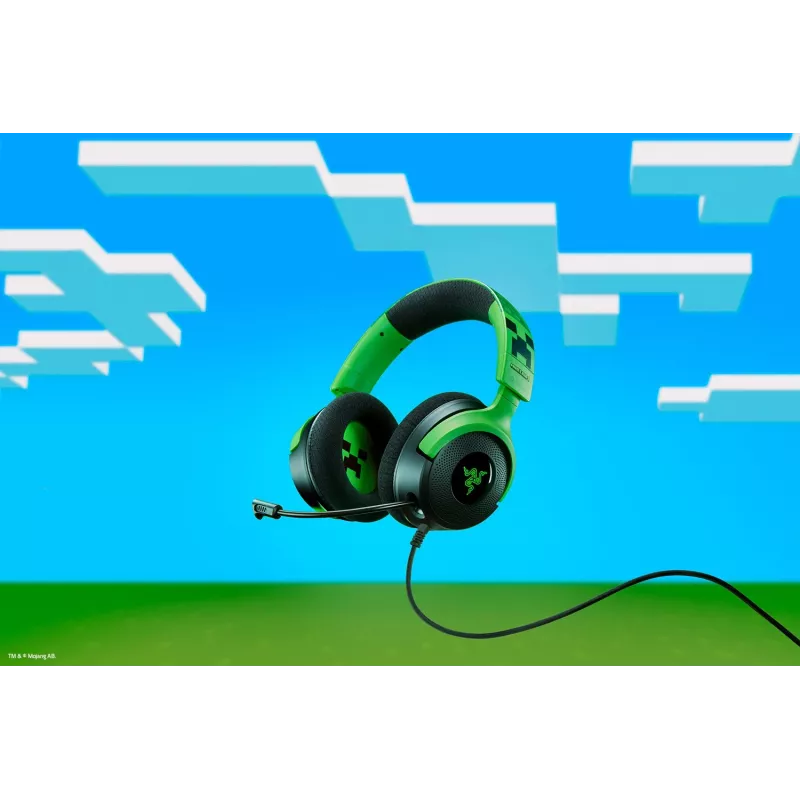 Przewodowy zestaw słuchawkowy dla graczy Razer Kraken V4 X — nauszne, 20–20000 Hz, kabel 1,8 m, 310 g, czarno-zielony