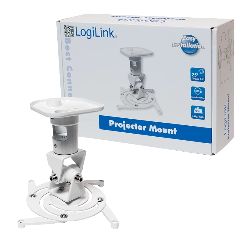 Uchwyt sufitowy LogiLink BP0003 maksymalne obciążenie 15 kg biały