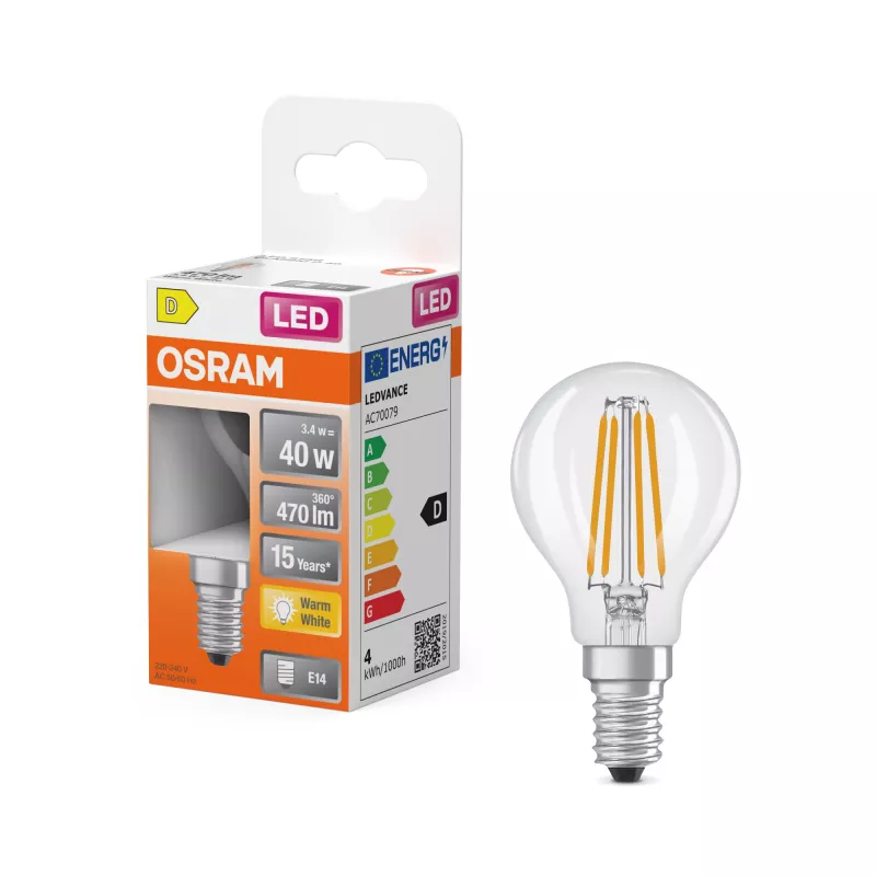 Osram Parathom Classic P Filament | E14 | 3,4 W | Ciepła biel