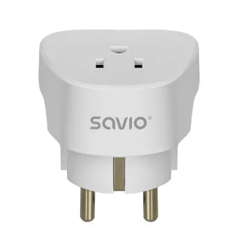 Adapter podróżny SAVIO AP-01, gniazdo US – wtyczka EU