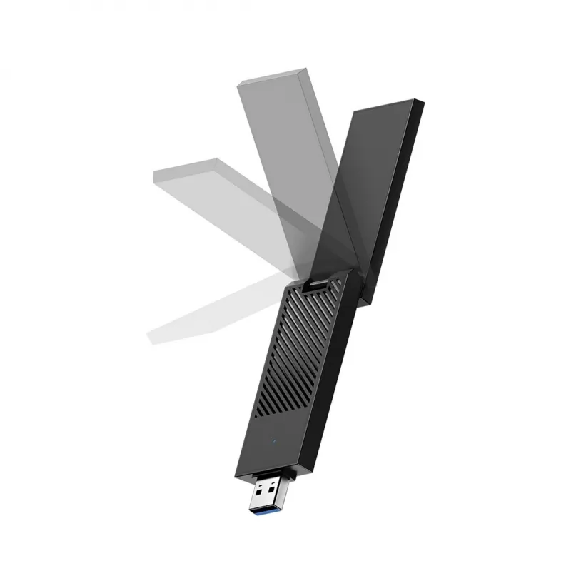 Adapter Wi‑Fi 6E USB typu A Cudy WU5400, dwuzakresowy 2x2, 2402 Mbit/s, czarny