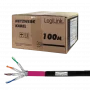 Logilink Professional - Kabel w zwoju - 100 m - S/FTP - Cat.7 Kabel surowy - Bezhalogenowy, na zewnątrz, obsługa Gigabit Ethernet, bezpośrednie zakopanie - Czarny (CPV0082)