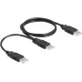 Kabel DeLOCK USB 2.0 Typ-A na 2x Typ-A 70 cm Czarny