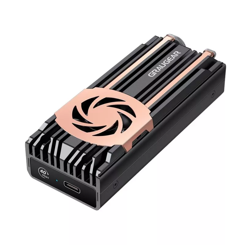 Obudowa SSD GrauGear G-M2U4-40G-F — M.2, 1 napęd, USB4 Gen4, 40 Gbit/s, aluminium, czarna