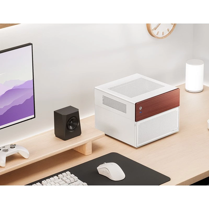 Obudowa komputera Micro Tower Jonsbo N4 biały Mini-ITX z hartowanym szkłem