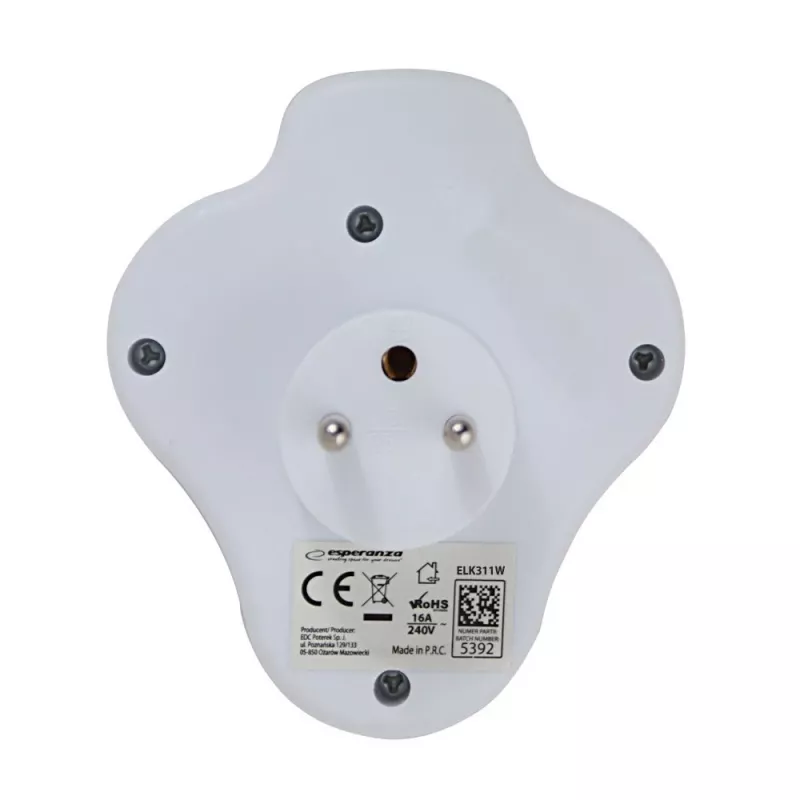 Esperanza ELK311W Rozgałęźnik elektryczny 2 GN. USB-C USB-A ON. Biały