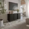 Komoda Cama Meble VOLARE 151 x 39 x 75 cm, czarna / San Sebastian