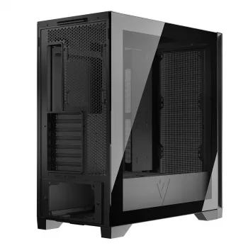 Obudowa komputerowa MODECOM VOLCANO EXPANSE S MIDI Czarna — szkło hartowane, USB-C, obsługa micro ATX, GPU do 430 mm