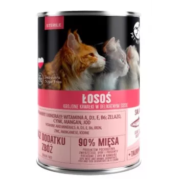 Mokra karma dla kota PetRepublic KOT STERILE Łosoś w Sosie 400 g — dla wysterylizowanych dorosłych kotów