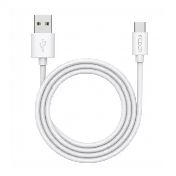 Kabel do szybkiego ładowania i transmisji danych PEDEA USB-A/USB-C®, 1 m, biały (60040121)