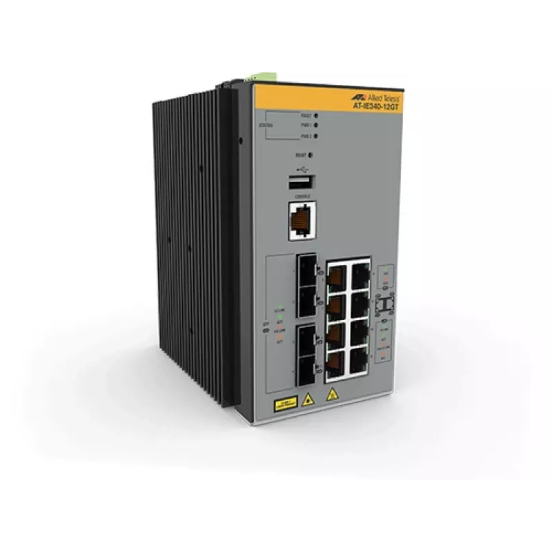 Allied Telesis AT-IE340-12GT-80 Zarządzany L3 Gigabit Ethernet (10/100/1000) Szary