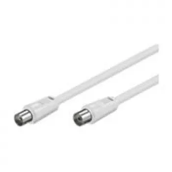 Kabel połączeniowy antenowy Wentronic Goobay, 100% ekranowany, biały, 2,5 m - wtyk koncentryczny gniazdo koncentryczne (50718)