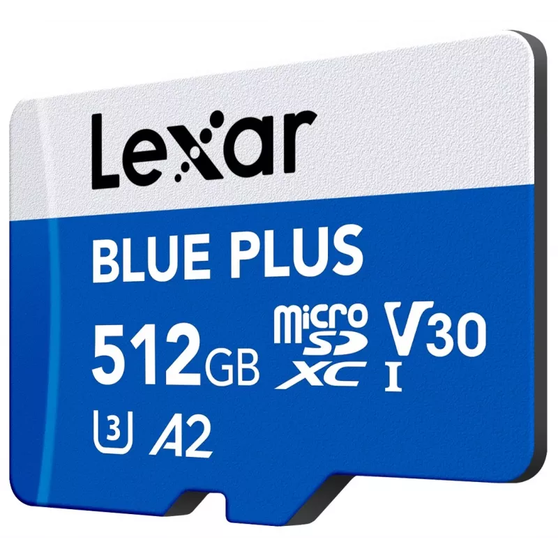 Karta pamięci MicroSDXC Lexar niebieski PLUS 512 GB, UHS‑I, Odczyt 170 MB/s, U3/V30