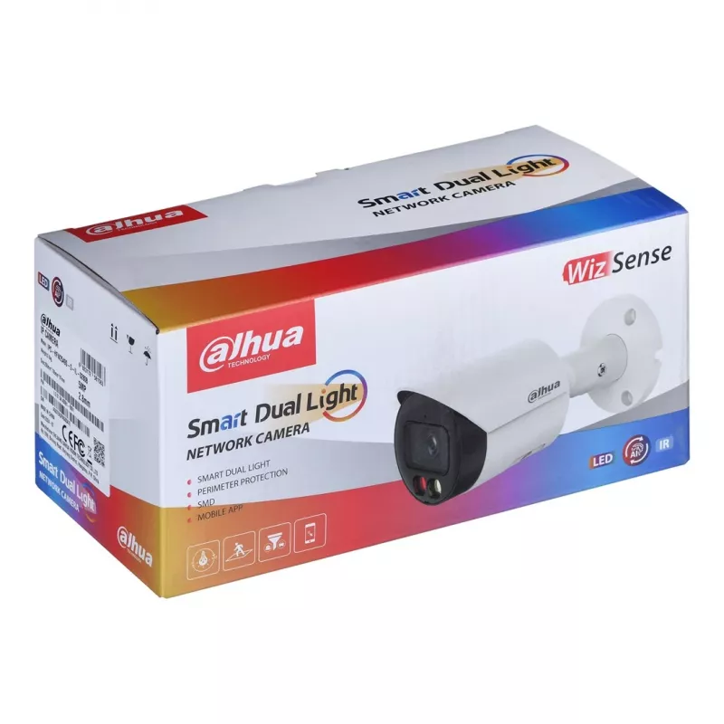 Kamera bezpieczeństwa Dahua Technology WizSense DH-IPC-HFW2549SP-S-IL-0280B Bullet IP, wewnętrzna i zewnętrzna, 2960 x 1668 pikseli, sufit/ściana