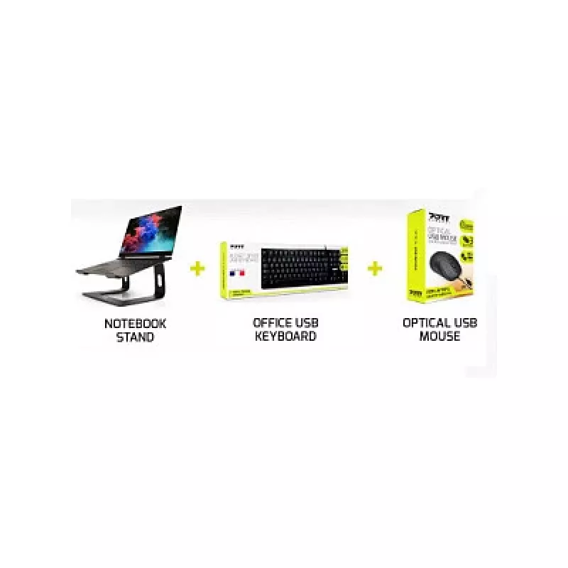 Zestaw klawiatury i myszy Port Designs 501896 — przewodowy USB, kabel 1,5 m, biurowy, czarny