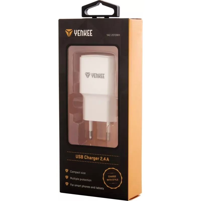 Ładowarka sieciowa USB A 12W 2.4A to produkt Yenkee z naszej oferty ładowarek do urządzeń mobilnych. Cechy: biały kolor, typ ścienny, moc 12 W.
