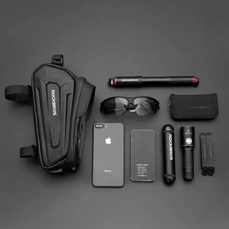 Rockbros B68-1 Torba na ramę rowerową Kieszeń na telefon 1,7 l Czarna