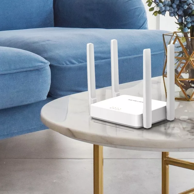 Router biurkowy MERCUSYS AC10 dwuzakresowy 2,4/5 GHz Wi‑Fi 5, 4 anteny zewnętrzne, 1x Fast Ethernet (WAN/LAN)