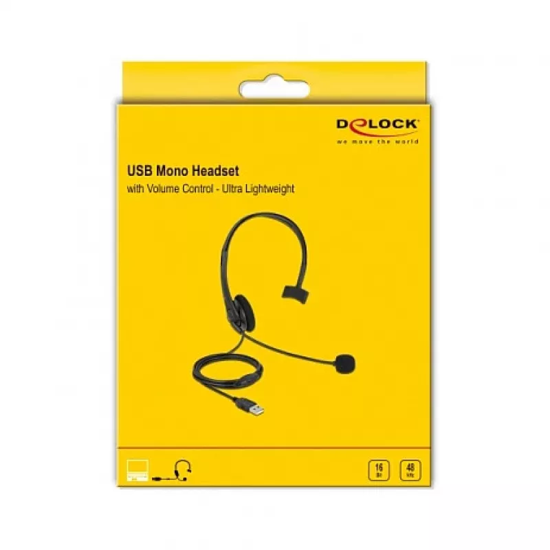 Headset DeLOCK USB Mono Headset with Volume Control