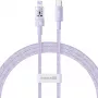 Kabel szybkiego ładowania USB-C na Lightning Baseus Gem 1 m 20 W fioletowy, oplocie nylonowe, 7-pinowe złącze Lightning