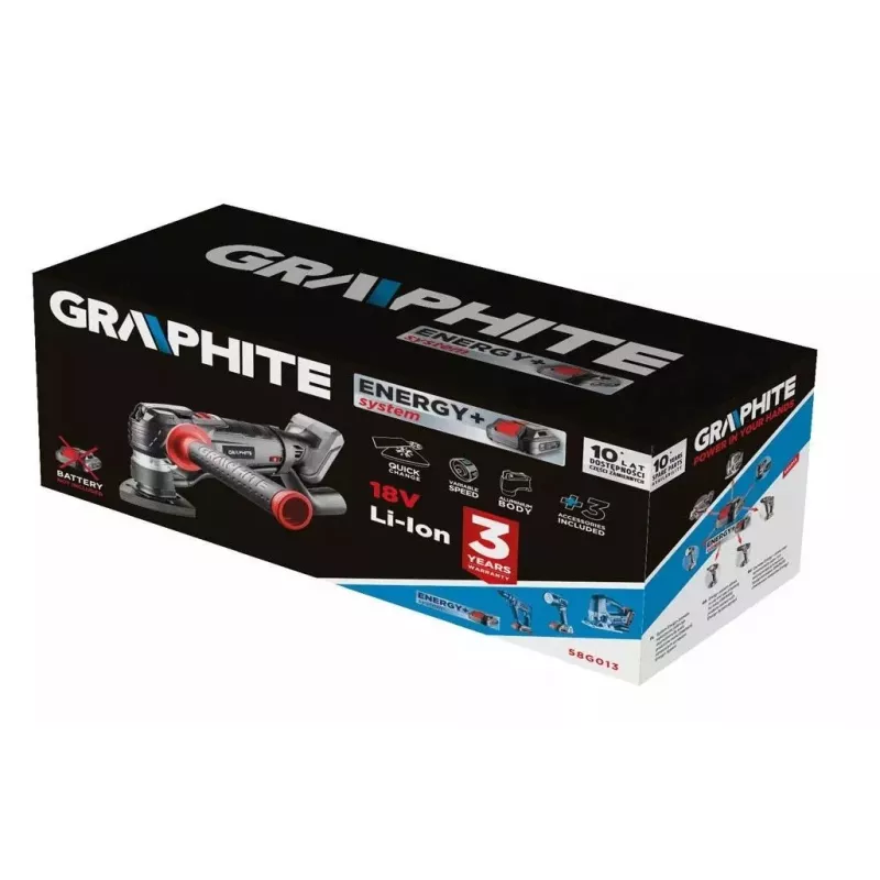 Multi-tool GRAPHITE Energy+ 18V 58G013 — akumulatorowe narzędzie oscylacyjne, zasilane baterią 18 V