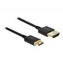 DeLOCK cienki Premium - Kabel wideo/audio/sieciowy - HDMI - 36 AWG - HDMI, 19-pin (M) - do - Mini-HDMI, 19-pin (M) - 2,0 m - Potrójna izolacja - Czarny (84778)