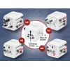 Uniwersalny podróżny adapter zasilania GEMBIRD TPA-INT-01-W — wejście 100–250 V, wtyk typu G, kompaktowe wymiary 84×56×85 mm