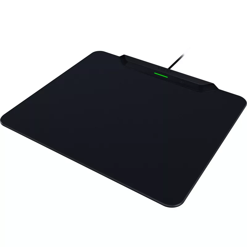 Razer | Bezprzewodowa podkładka pod mysz gamingowa z ładowarką i krążkiem, twarda edycja | System ładowania bezprzewodowego HyperFlux V2 | Podkładka pod mysz gamingową | 360 x 311 mm | Czarny
