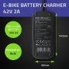 Ładowarka szybka Qoltec do hulajnogi/roweru elektrycznego XIAOMI 36V | 42V | 2A | 8.0*8.0mm+pin | wodoodporna + kabel zasilający