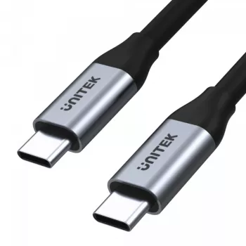 Kabel USB-C do USB-C do transmisji danych i ładowania Unitek C14082ABK 1 m, USB 3.2 Gen 2 (10 Gbit/s), 100 W PD, czarny