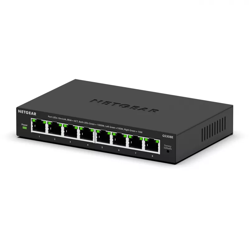 NETGEAR GS308E Managed L2/L3 Gigabit Ethernet (10/100/1000) Czarny