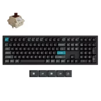 Mechaniczna klawiatura pełnowymiarowa Keychron Q6 Ultra 8K — USB, RF Wireless, Bluetooth, RGB LED, czarna