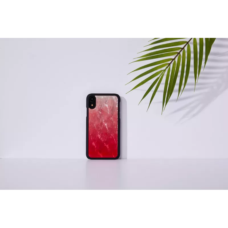 Etui iKins do iPhone XR — różowe jezioro i czarna dwukolorowa ochronna obudowa
