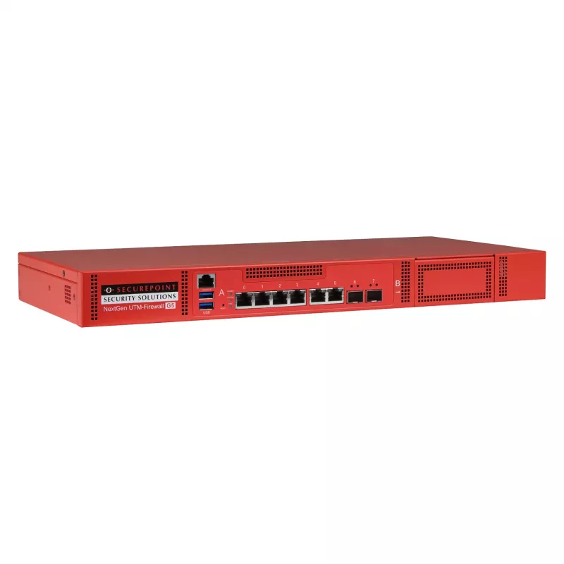 Securepoint RC300S G5 Security UTM Appliance, 13 Gbit/s, 1.5 Gbit/s, 100 użytkowników, AES, przewodowy, RJ-45
