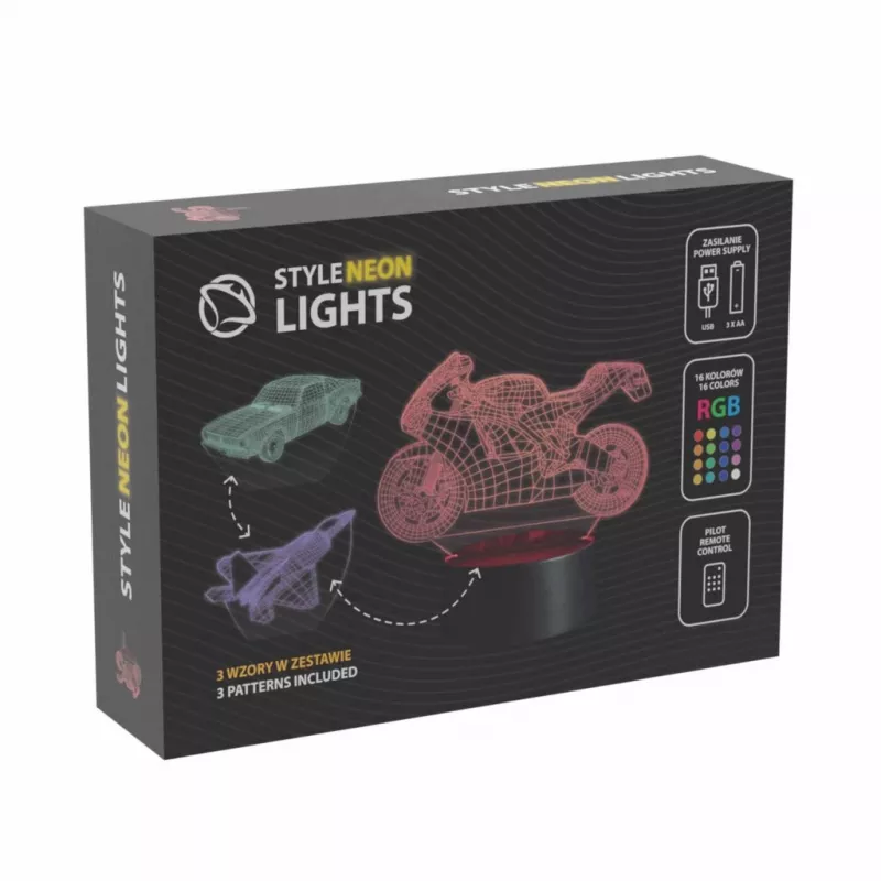 Dekoracyjna lampa LED do pojazdów MANTA SNL121RGB RGB światło 3D do samochodów i motocykli