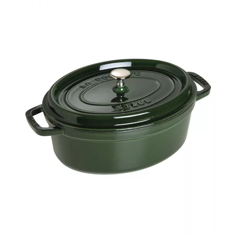 Staub La Cocotte 33 cm owalny garnek żeliwny, zielony bazylia