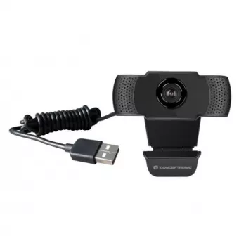 Conceptronic AMDIS 1080P Full HD Webcam with Microphone, 2 MP, 1920 x 1080 pixels, Full HD, 30 fps, H.264, M-JPEG, YUV, 90°