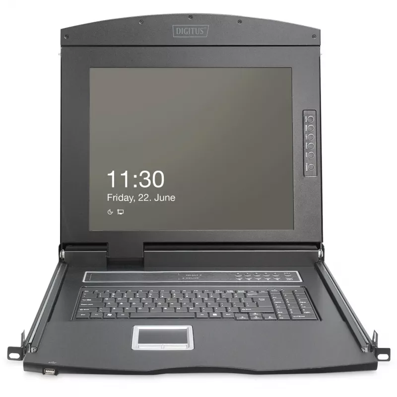 Konsola KVM Digitus 19-calowa HD LCD 16-portowa VGA z niemiecką klawiaturą