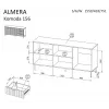 Komoda cama meble ALMERA 156×42×75 cm, orzech/cashmere, 3 szuflady, płyta wiórowa