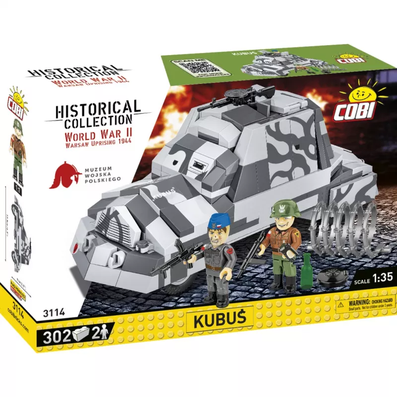 Klocki COBI 3114 Historical Collection Improwizowany samochód pancerny Kubuś, Powstanie Warszawskie, 302 elementy